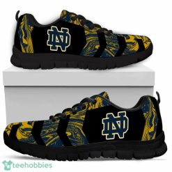 NCAA Notre Dame Fighting Irish Black Gold Sneakers Trending Running Shoes For Fans Product Photo 2