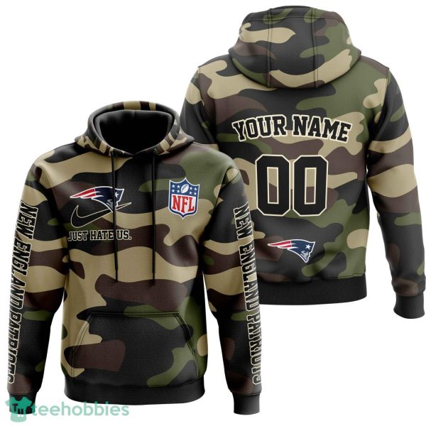 New England Patriots Personalized Name And Number Hoodie Camo Style For Fans Product Photo 1