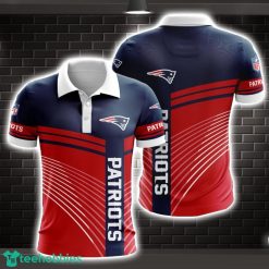 New England Patriots Striped Style 3D Polo Shirt Shirt For Sport Golf Lover Product Photo 1