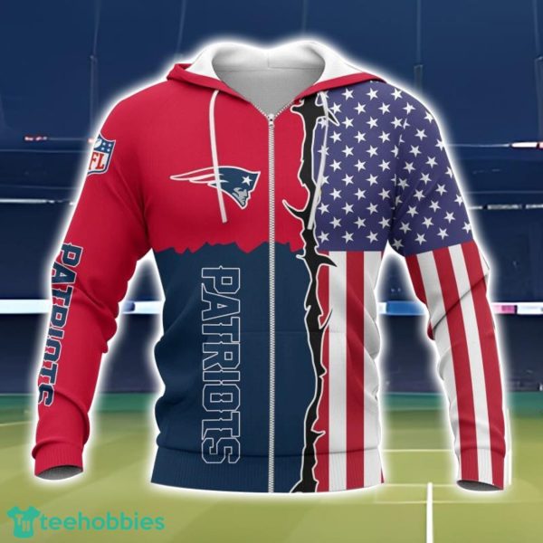 New England Patriots US Flag 3D Printing T-Shirt Hoodie Sweatshirt For Fans Product Photo 2