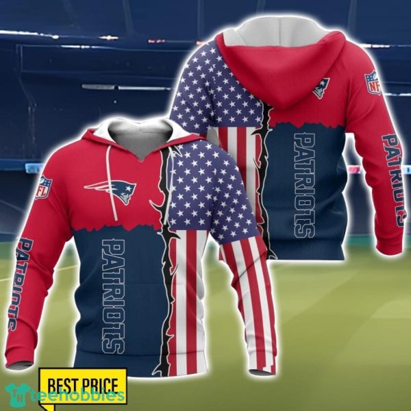 New England Patriots US Flag 3D Printing T-Shirt Hoodie Sweatshirt For Fans Product Photo 1