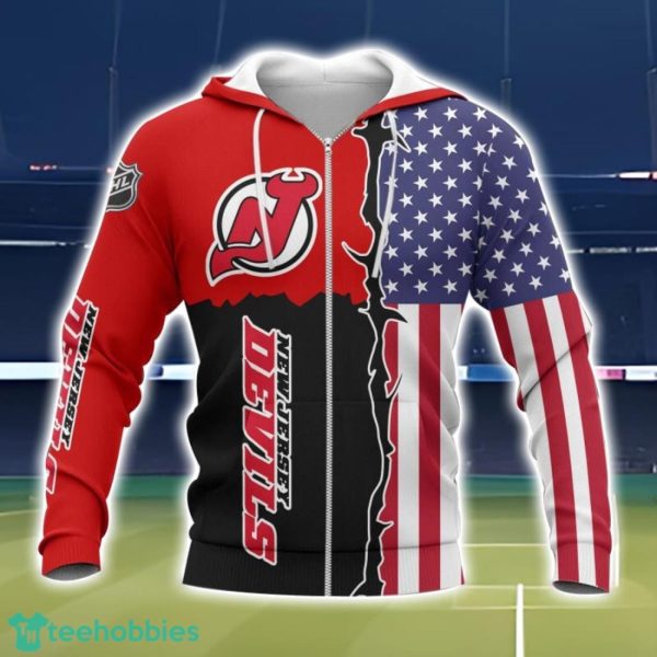 New Jersey Devils US Flag 3D All Over Printed T-shirt Hoodie Sweatshirt Product Photo 2