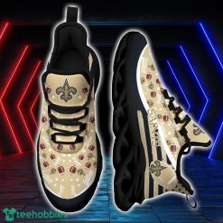 New Orleans Saints NFL Ball Pattern Black And White Clunky Max Soul Shoes Running Lover Gift Product Photo 1