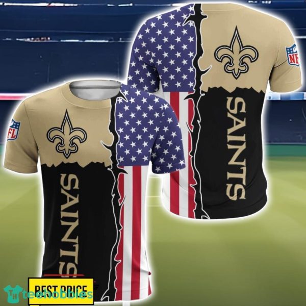 New Orleans Saints US Flag 3D Printing T-Shirt Hoodie Sweatshirt For Fans Product Photo 5
