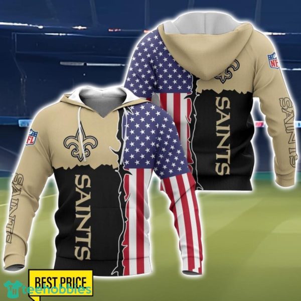 New Orleans Saints US Flag 3D Printing T-Shirt Hoodie Sweatshirt For Fans Product Photo 1