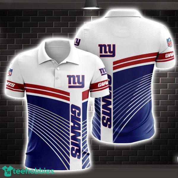 New York Giants Striped Style 3D Polo Shirt Shirt For Sport Golf Lover Product Photo 1