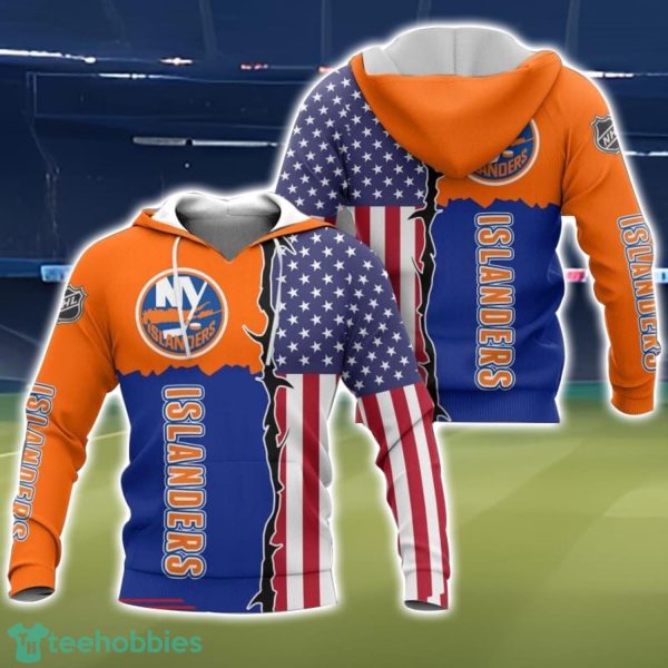 New York Islanders US Flag 3D All Over Printed T-shirt Hoodie Sweatshirt Product Photo 1