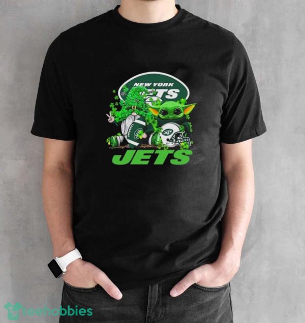 New York Jets Baby Yoda Happy St.Patrick’s Day Shamrock Shirt - Black Unisex T-Shirt