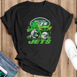 New York Jets Baby Yoda Happy St.Patrick’s Day Shamrock Shirt - Black T-Shirt