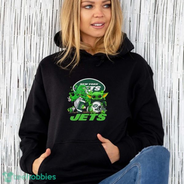 New York Jets Baby Yoda Happy St.Patrick’s Day Shamrock Shirt - Unisex Hoodie