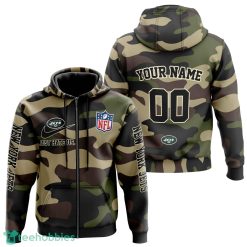 New York Jets Personalized Name And Number Hoodie Camo Style For Fans Product Photo 2