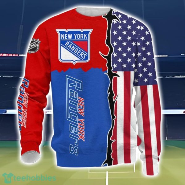 New York Rangers US Flag 3D All Over Printed T-shirt Hoodie Sweatshirt Product Photo 3