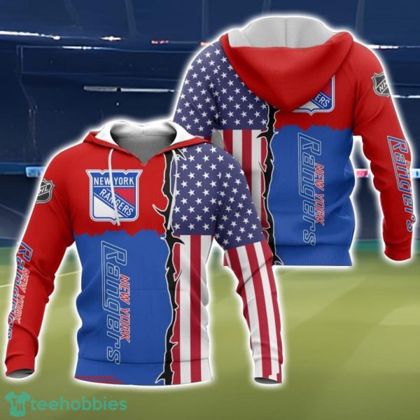 New York Rangers US Flag 3D All Over Printed T-shirt Hoodie Sweatshirt Product Photo 1