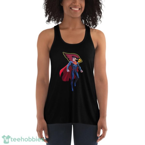NFL Superman DC Sports Football Arizona Cardinals T Shirt - Women's Flowy Racerback Tank