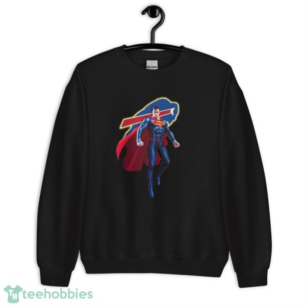 NFL Superman DC Sports Football Buffalo Bills T Shirt - Unisex Heavy Blend Crewneck Sweatshirt