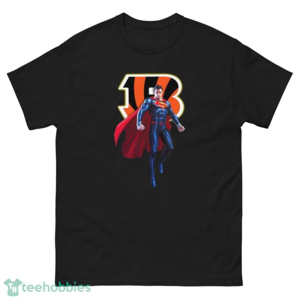 NFL Superman DC Sports Football Cincinnati Bengals T Shirt - G500 Men’s Classic Tee