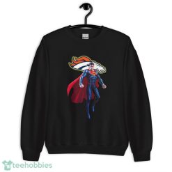 NFL Superman DC Sports Football Denver Broncos T Shirt - Unisex Heavy Blend Crewneck Sweatshirt