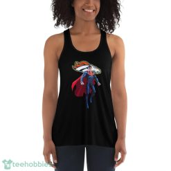 NFL Superman DC Sports Football Denver Broncos T Shirt image NFL Superman DC Sports Football Denver Broncos T Shirt - Women's Flowy Racerback Tank