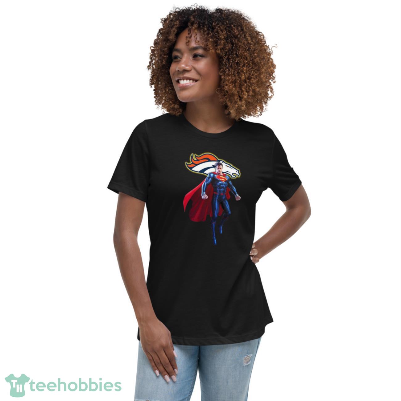 nfl-superman-dc-sports-football-denver-broncos-t-shirt-3.jpeg NFL Superman DC Sports Football Denver Broncos T Shirt - Women's Relaxed Short Sleeve Jersey Tee