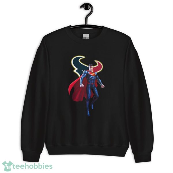 NFL Superman DC Sports Football Houston Texans T Shirt - Unisex Heavy Blend Crewneck Sweatshirt