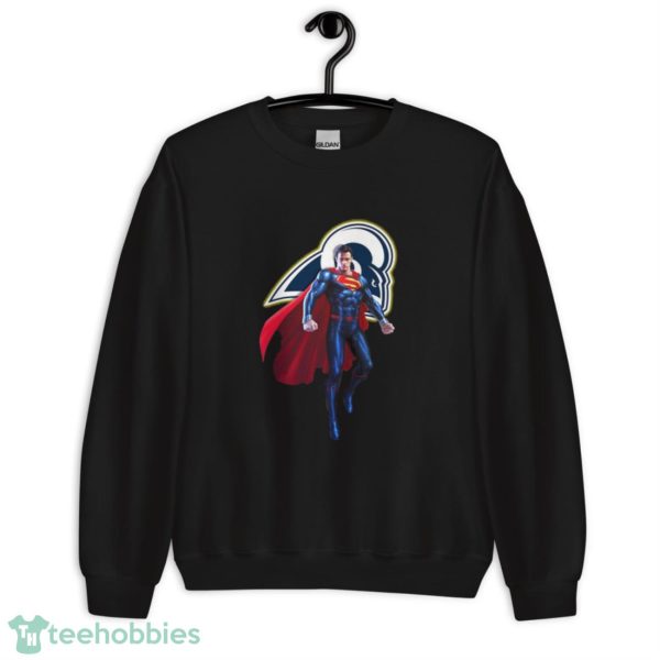 NFL Superman DC Sports Football Los Angeles Rams T Shirt - Unisex Heavy Blend Crewneck Sweatshirt