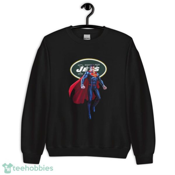 NFL Superman DC Sports Football New York Jets T Shirt - Unisex Heavy Blend Crewneck Sweatshirt