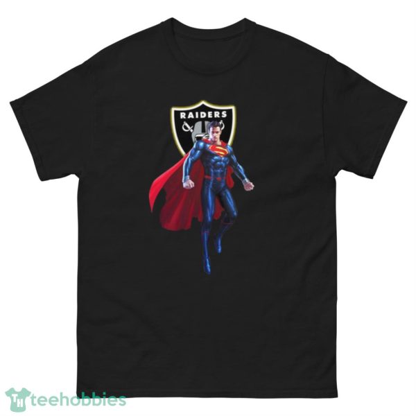NFL Superman DC Sports Football Oakland Raiders T Shirt - G500 Men’s Classic Tee