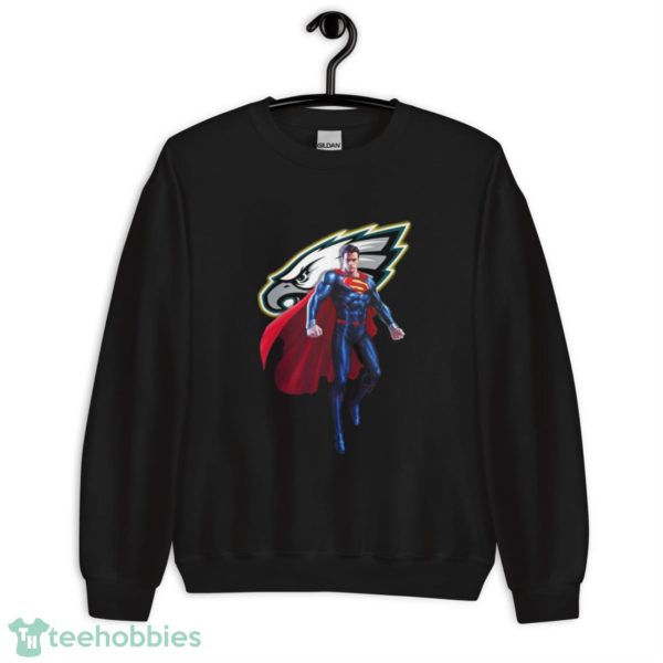 NFL Superman DC Sports Football Philadelphia Eagles T Shirt - Unisex Heavy Blend Crewneck Sweatshirt
