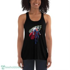 NFL Superman DC Sports Football Philadelphia Eagles T Shirt - Women's Flowy Racerback Tank