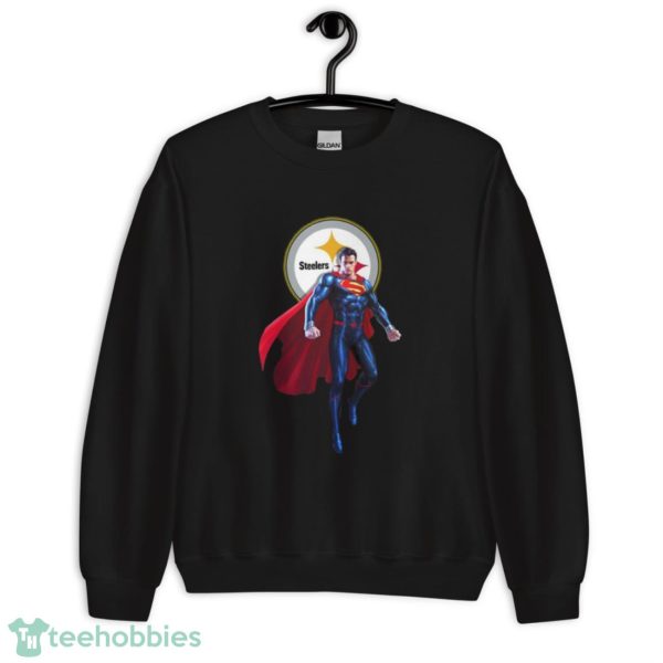 NFL Superman DC Sports Football Pittsburgh Steelers T Shirt - Unisex Heavy Blend Crewneck Sweatshirt
