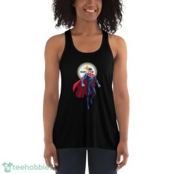 NFL Superman DC Sports Football Pittsburgh Steelers T Shirt - Women's Flowy Racerback Tank