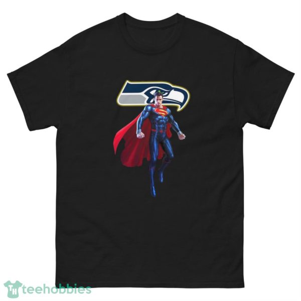 NFL Superman DC Sports Football Seattle Seahawks T Shirt - G500 Men’s Classic Tee