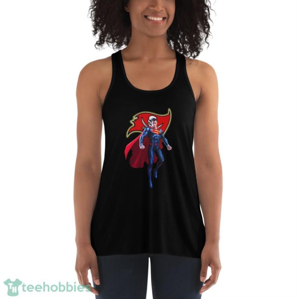 NFL Superman DC Sports Football Tampa Bay Buccaneers T Shirt - Women's Flowy Racerback Tank
