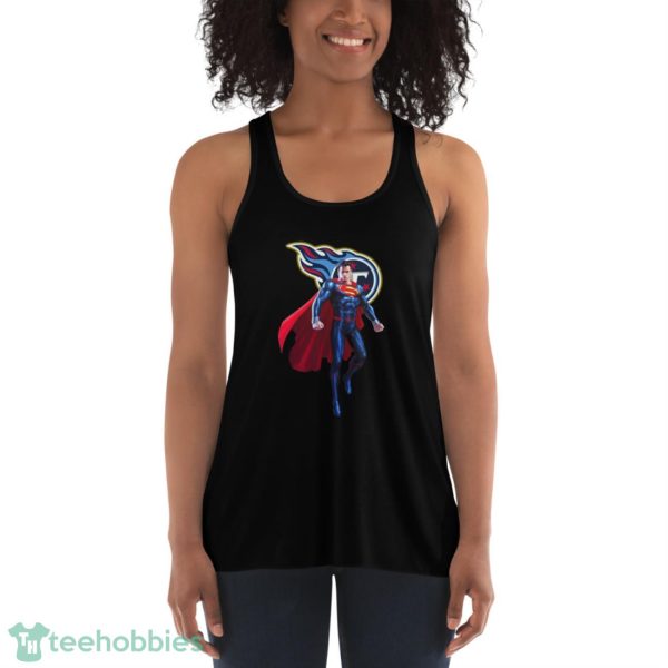 NFL Superman DC Sports Football Tennessee Titans T Shirt - Women's Flowy Racerback Tank