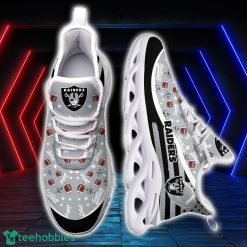 Oakland Raiders NFL Ball Pattern Black And White Clunky Max Soul Shoes Running Lover Gift Product Photo 2