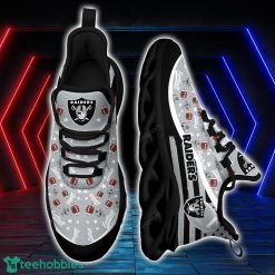 Oakland Raiders NFL Ball Pattern Black And White Clunky Max Soul Shoes Running Lover Gift Product Photo 1