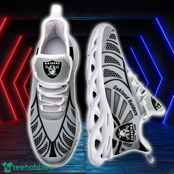 Oakland Raiders NFLBlack And White Clunky Max Soul Shoes New Designs For Fans Product Photo 2
