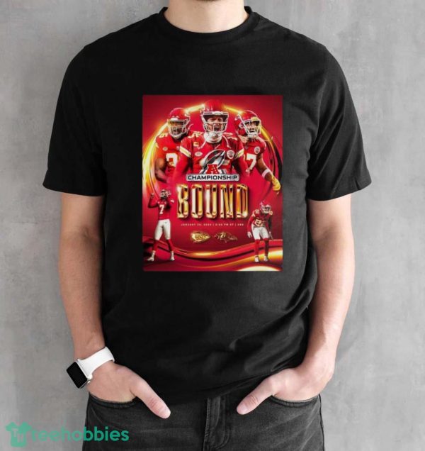 Official Official Kansas City Chiefs 2023-2024 AFC Championship Bound Shirt - Black Unisex T-Shirt