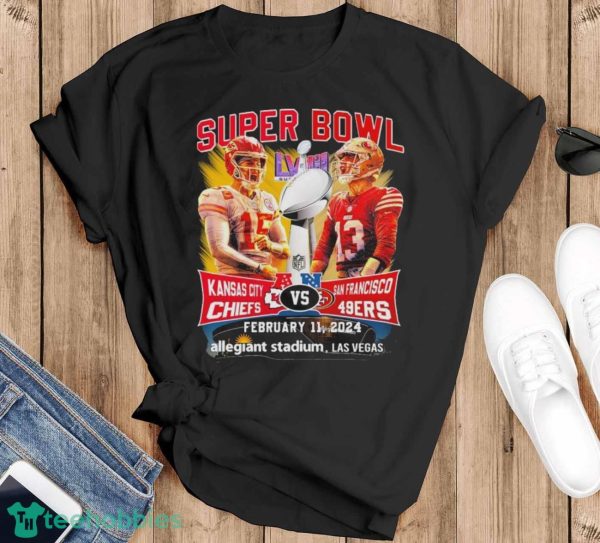Official Official San Francisco 49ers Vs Kansas City Chiefs Super Bowl LVIII Players Matchup Shirt - Black T-Shirt