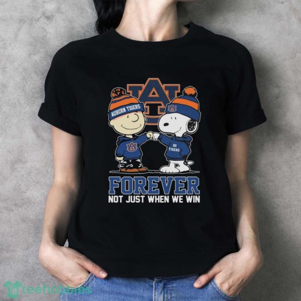 Official peanuts Charlie Brown And Snoopy Auburn Tigers Forever Not Just When We Win Shirt - Ladies T-Shirt