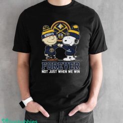 Official Peanuts Snoopy And Charlie Brown Friends Denver Nuggets Forever Not Just When We Win Shirt - Black Unisex T-Shirt