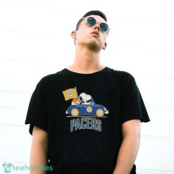 Official Peanuts Snoopy And Woodstock Drive car Indiana Pacers Basketball Shirt - G500 Gildan T-Shirt