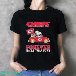 Official Peanuts Snoopy And Woodstock On Car Kansas City Chiefs Forever Not Just When We Win Shirt - Ladies T-Shirt