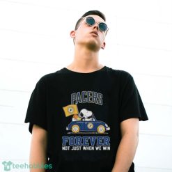 Official Snoopy And Woodstock Driving Car Indiana Pacers Forever Not Just When We Win Shirt - G500 Gildan T-Shirt