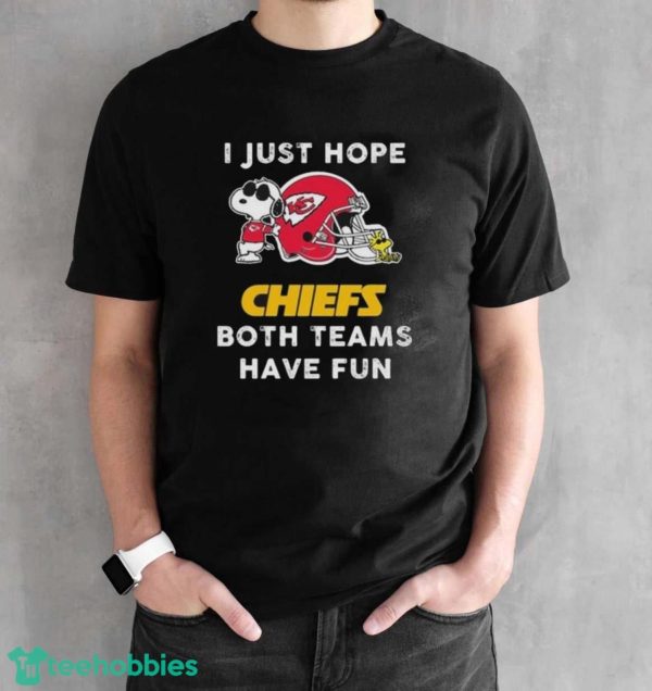 Original Snoopy I Just Hope Kansas City Chiefs Both Teams Have Fun Shirt - Black Unisex T-Shirt
