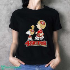 Peanuts Charlie Brown Snoopy And Woodstock San Francisco 49ers Walking Shirt - Ladies T-Shirt