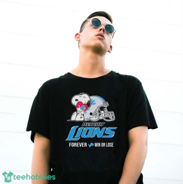 Peanuts Snoopy Detroit Lions Forever Win Or Lose Shirt - G500 Gildan T-Shirt