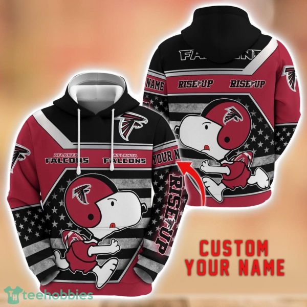 Personalized Name NFL Atlanta Falcons Hoodie Snoopy Cute 3D Hoodie For Fans Product Photo 1