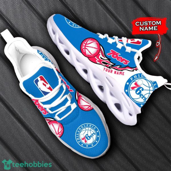 Personalized Name Philadelphia 76ers Fireball Personalized Sneakers Max Soul Shoes Product Photo 3