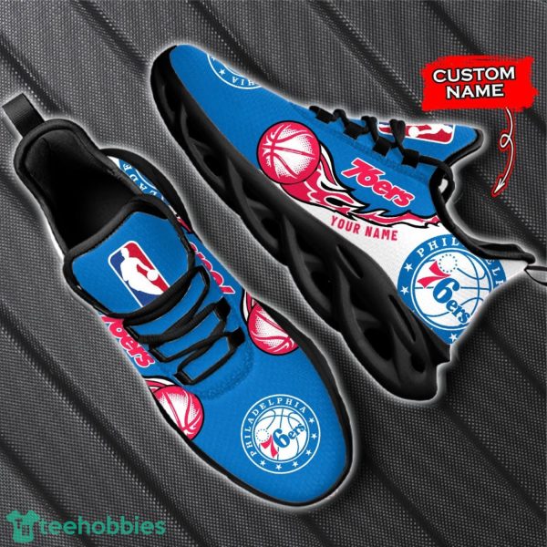 Personalized Name Philadelphia 76ers Fireball Personalized Sneakers Max Soul Shoes Product Photo 4